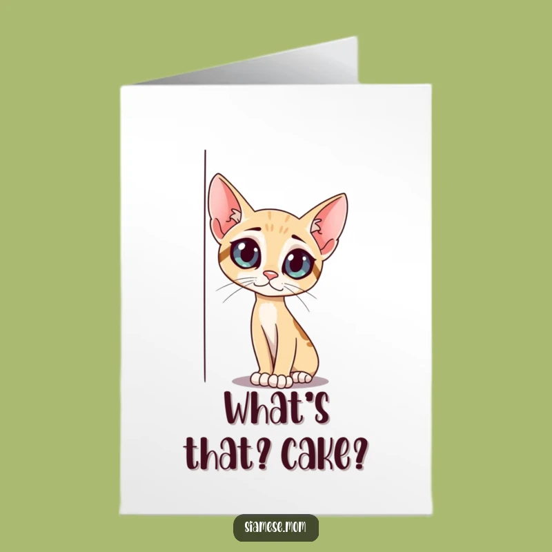 Free Printable Birthday Card: Curious Cat Peeking, Funny Whimsical Gift