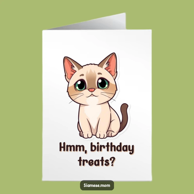 Funny Siamese Birthday Card Free Printable - Curious Cat Downloadable Gift