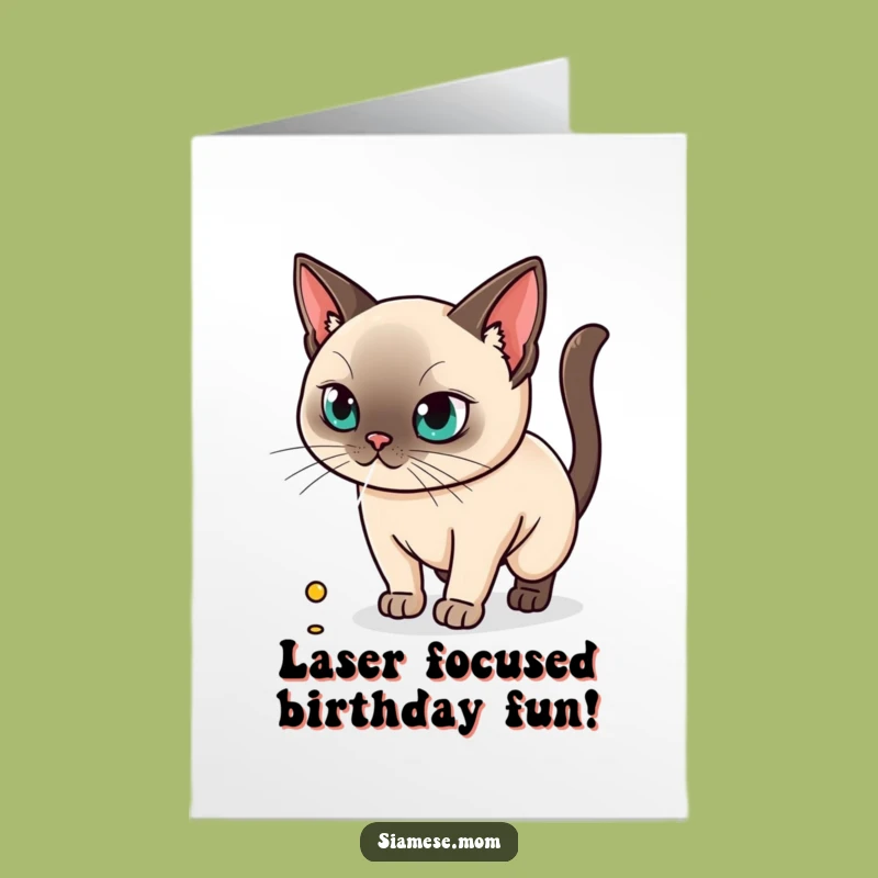 Funny Siamese Birthday Card Free Printable - Laser Cat Downloadable Gift