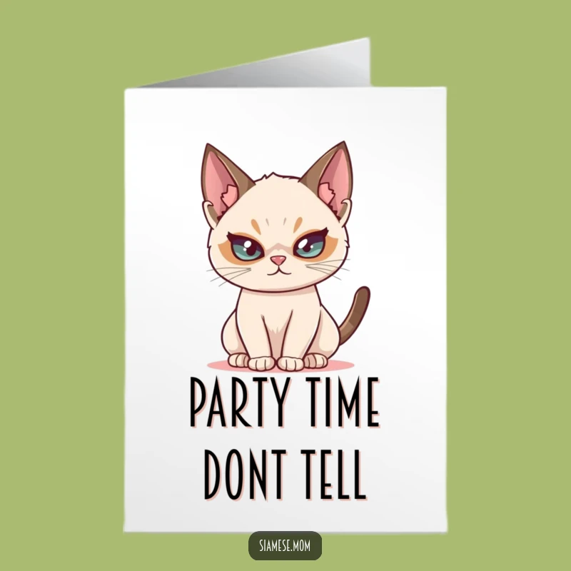 Mischievous Siamese Cat Birthday Card: Free Printable Twinkling Fun