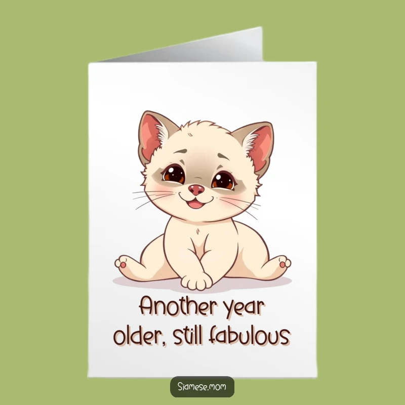 Mischievous Siamese Cub Birthday Card - Free Printable Funny DIY Downloadable