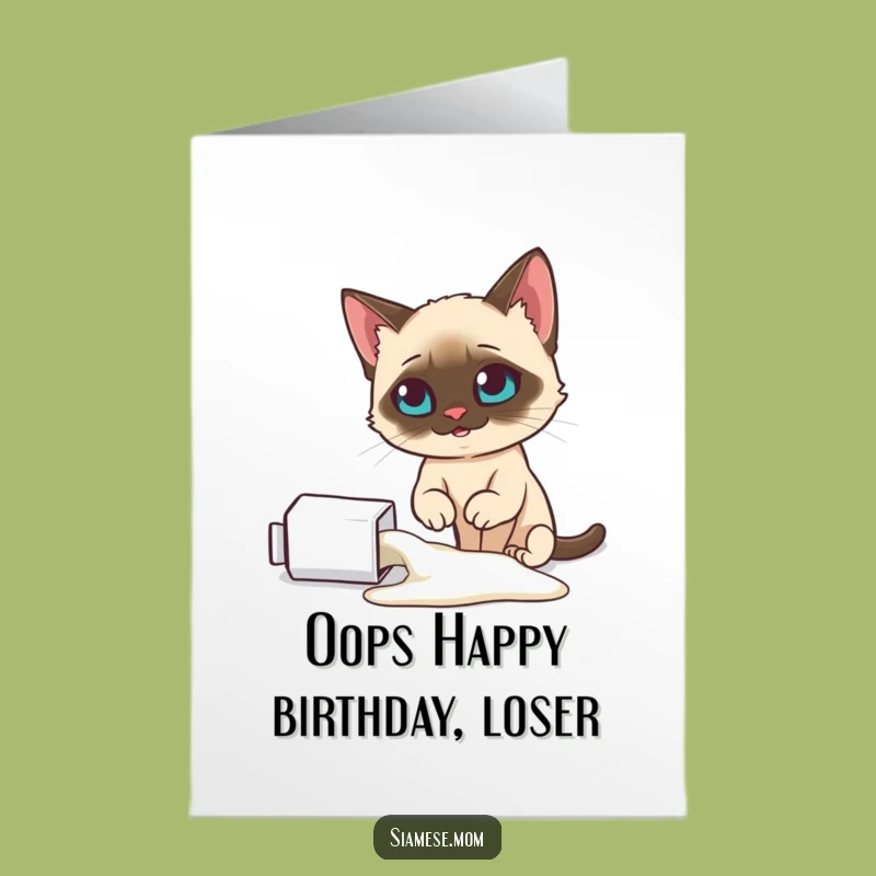 Free Printable Birthday Card: Smug Cat, Spilled Milk, Funny Gift
