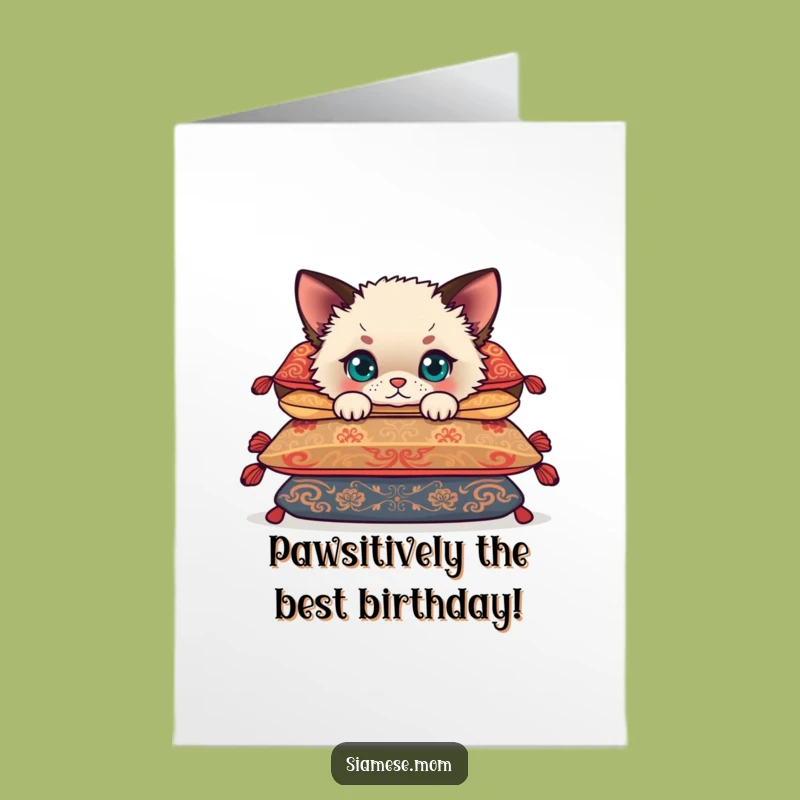 Funny Free Printable Siamese Cub Birthday Card - Adorable DIY Downloadable Gift