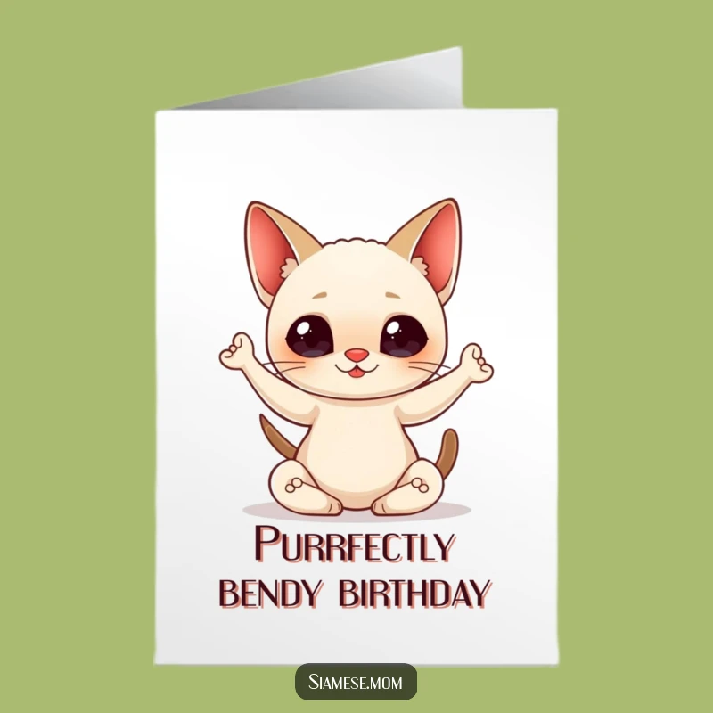 Free Printable Birthday Card: Yoga Cat's Zen Wishes Funny Downloadable Gift