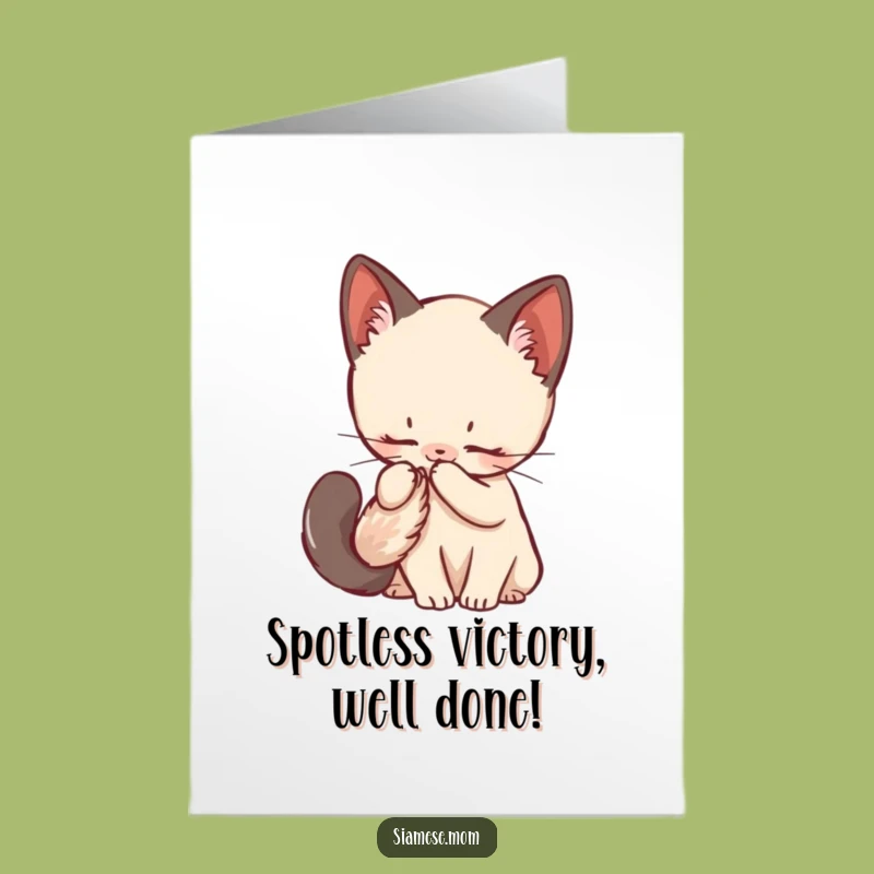Free Printable Congrats Card: Grooming Kitten - Fluffy Tail Celebration Gift!