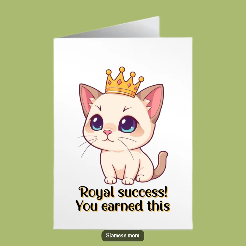 Free Printable Siamese Cat Congratulations Card - Funny Regal Feline Downloadable for Any Occasion