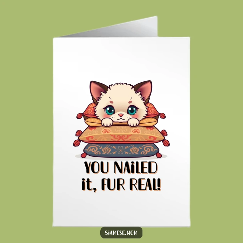 Free Printable Siamese Cub Congratulations Card - Cute DIY Downloadable for Any Win