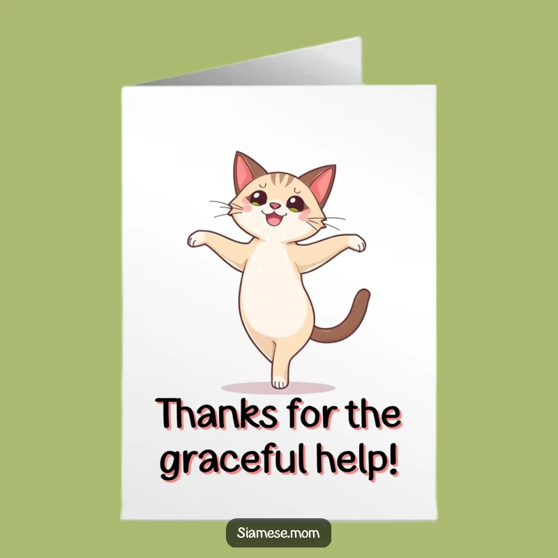 Free Printable Ballet Cat Thank You Card - Whimsical Downloadable Gift