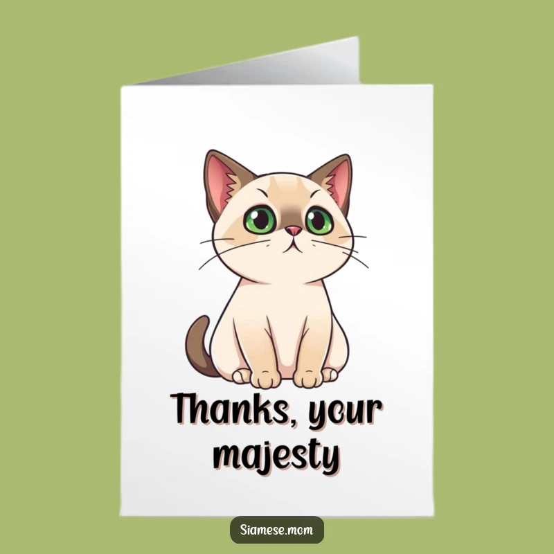 Free Printable Thank You Card: Royal Cat's Favor Funny Downloadable Gift