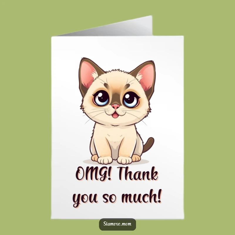 Free Printable Thank You Card: Surprised Kitten Wide Eyes Downloadable Gift