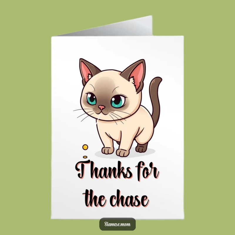 Kawaii Siamese Thank You Card Free Printable - Laser Cat Downloadable