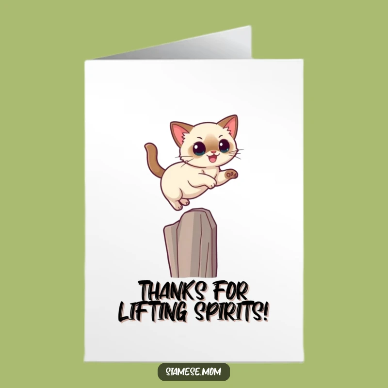 Free Printable Thank You Card: Kawaii Siamese Cat's Grace - DIY Downloadable