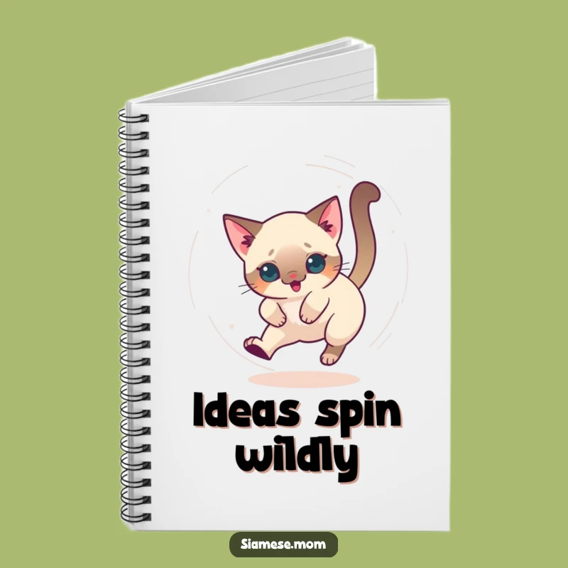 Funny Dizzy Siamese Cat Notebook - Perfect for Playful Notes & Ideas