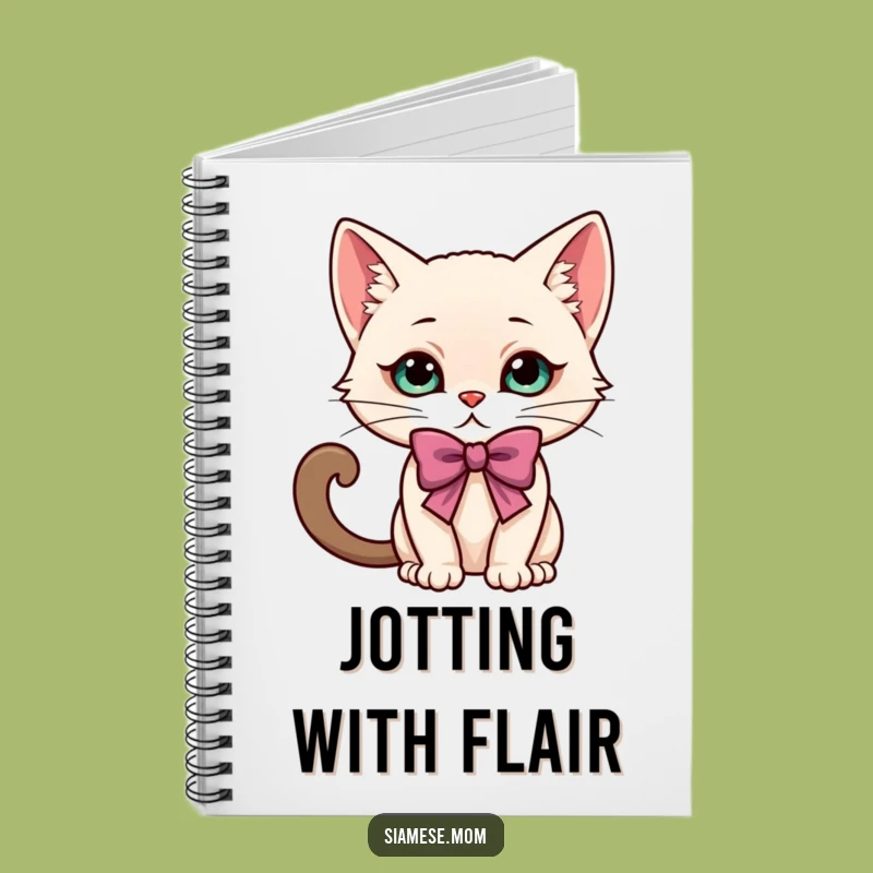 Funny Kawaii Siamese Cat Bow Notebook: Jot Down Ideas with Playful Elegance
