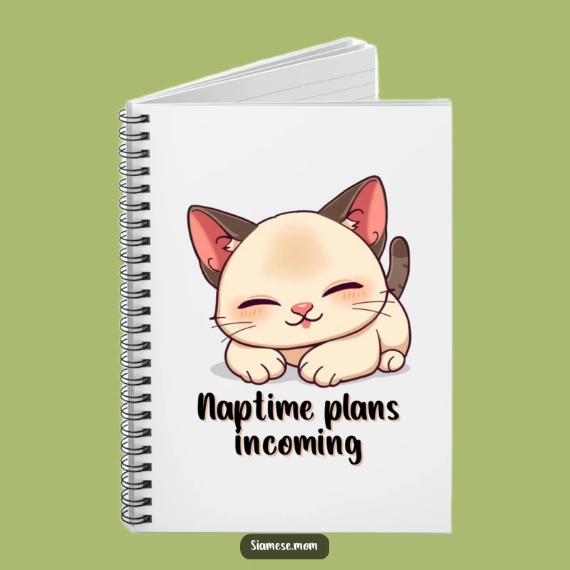 Funny Kawaii Siamese Cat Notebook: Lazy Stretch Journal, Great Gift for Writers