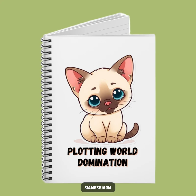 Funny Kawaii Siamese Cat Notebook - Perfect for Curious Minds & Notes