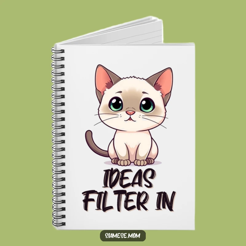 Funny Siamese Cat Listening Notebook - Feline Focus Journal Gift