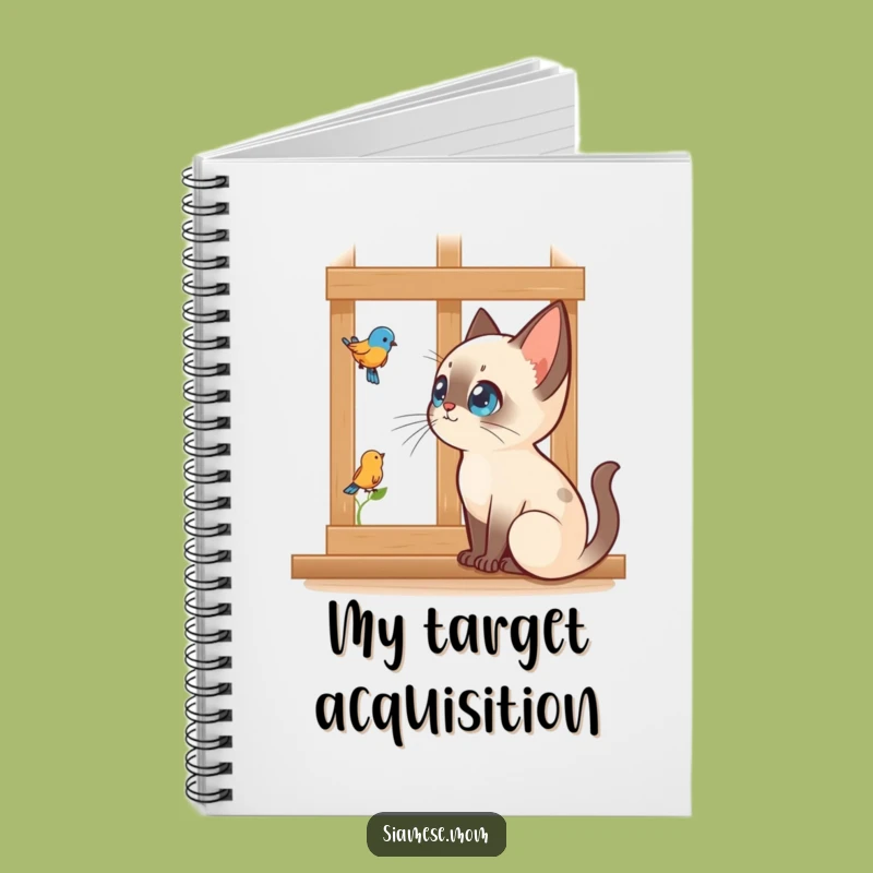 Funny Siamese Cat Notebook: Bird Watching Notes, Perfect Funny Gift