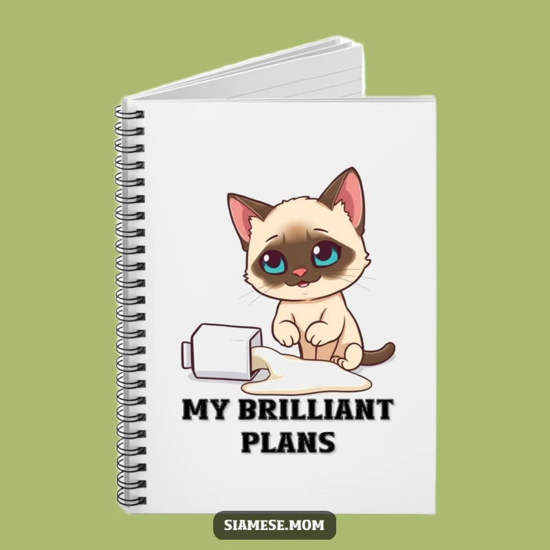 Funny Smug Siamese Cat Notebook: Spilled Milk Plans - Jot Down Ideas Gift