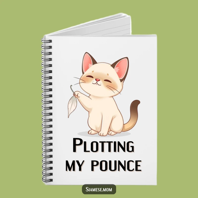 Funny Siamese Cat Feather Notebook - Jot Down Playful Ideas