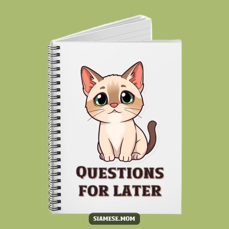 Kawaii Siamese Cat Notebook - Curious Notes, Funny Journal for Thinkers