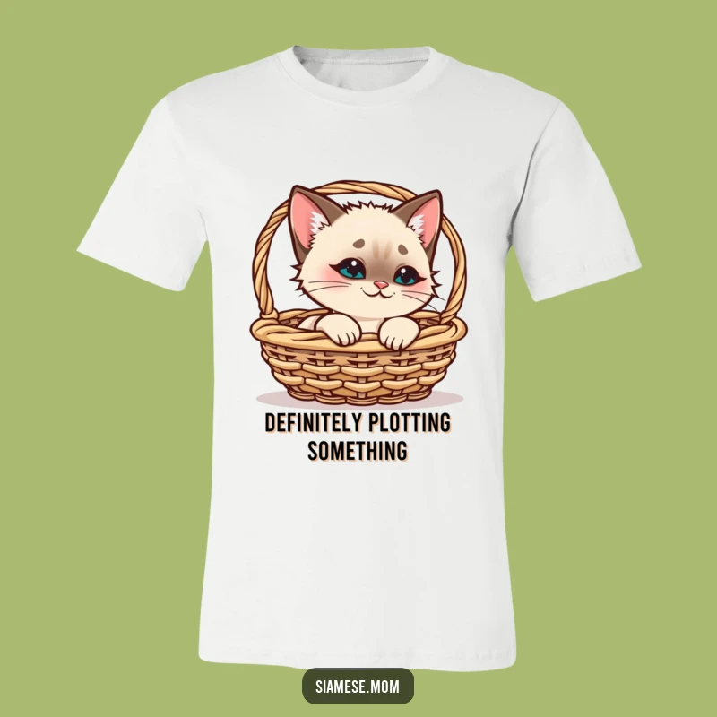 Funny Siamese Cat T-Shirt - Kawaii Cat Peeking Playfully - Ultimate Funny Gift Tee
