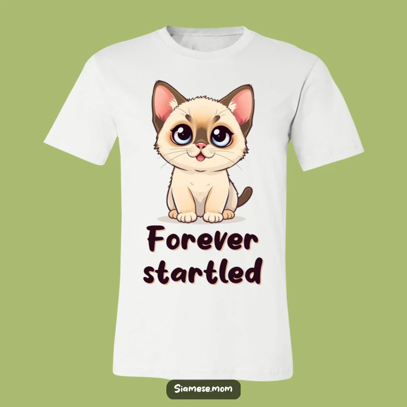 Funny Unisex T-Shirt: Kawaii Siamese Kitten's Shocked Expression