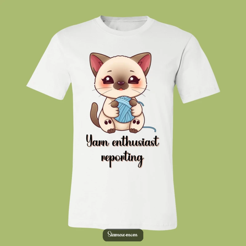 Funny Kawaii Siamese Cat T-Shirt - Yarn Ball Kitty Play Tee