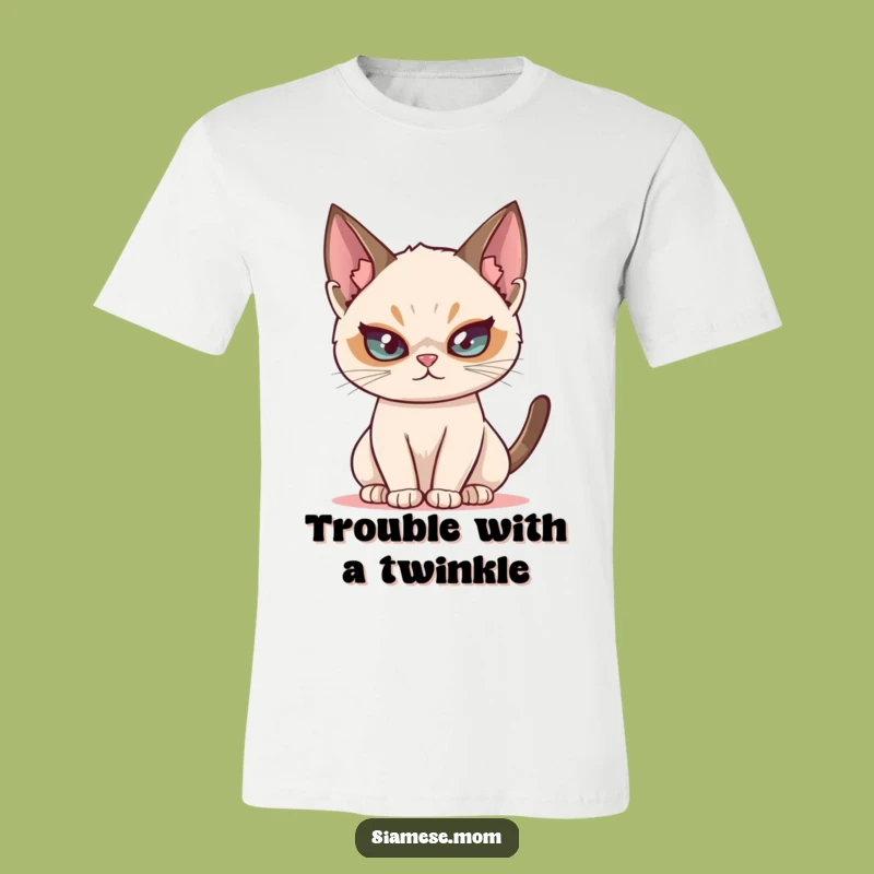 Funny Siamese Cat Mischief T-Shirt - Playful Feline Twinkle Tee Gift