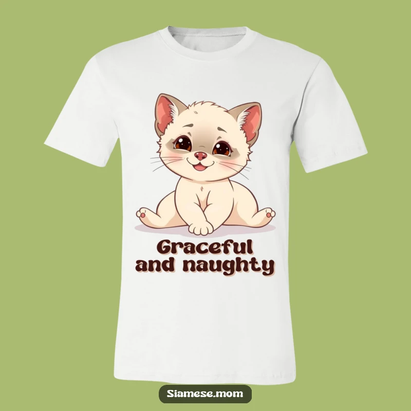 Funny Siamese Cub T-Shirt: Elegant Stretch & Mischief Tee Gift