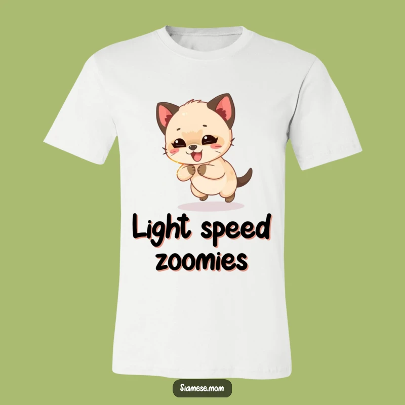 Funny Siamese Cub T-Shirt: Giggling Kitten Light Chaser Tee