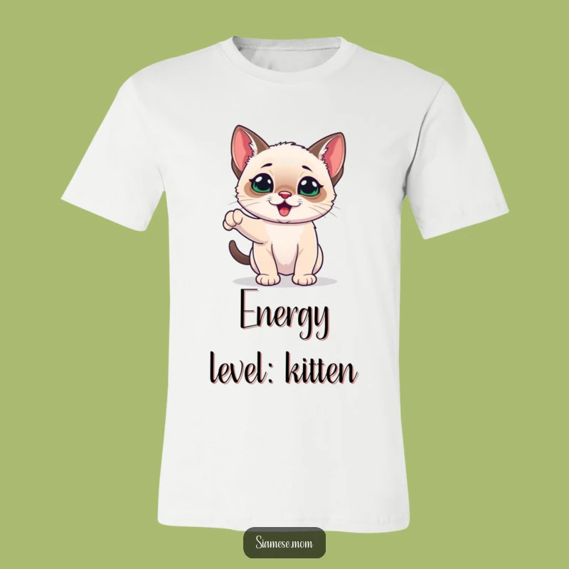 Funny Siamese Kitten Playful Tee - Energetic Kawaii Style, Great Gift!