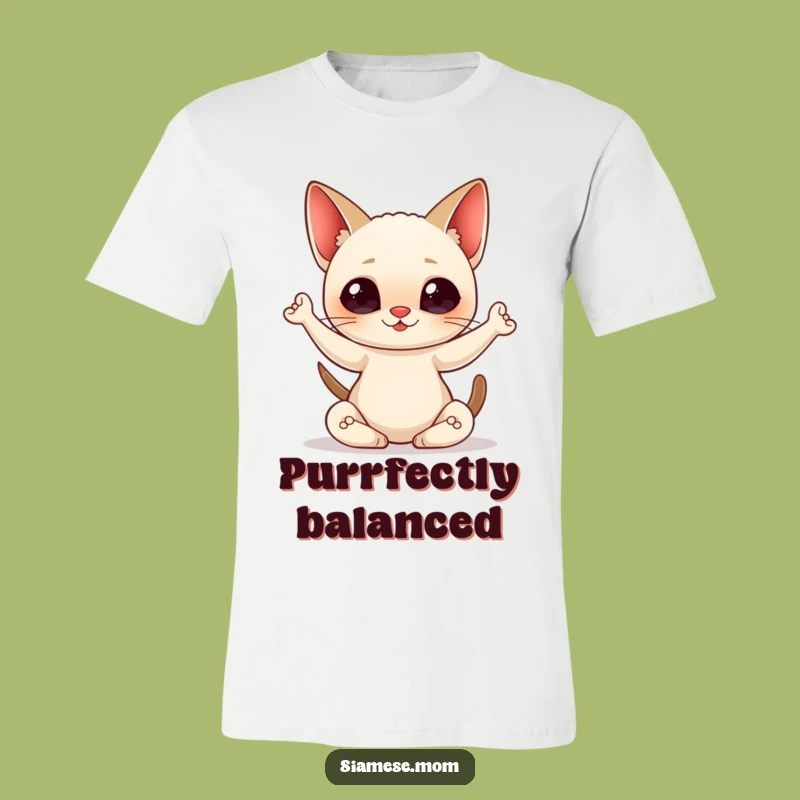 Funny Yoga Cat T-Shirt: Kawaii Siamese Graceful Pose for Active Gift