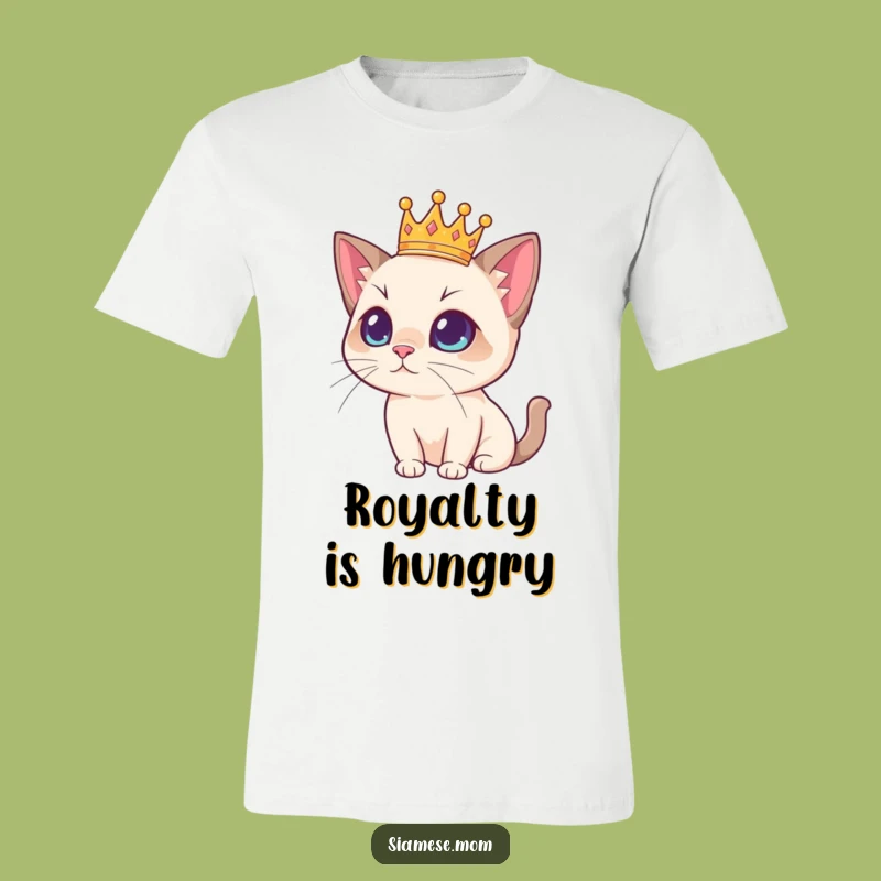 Funny Regal Siamese Cat T-Shirt with Crown - Hilarious Royal Feline Apparel!