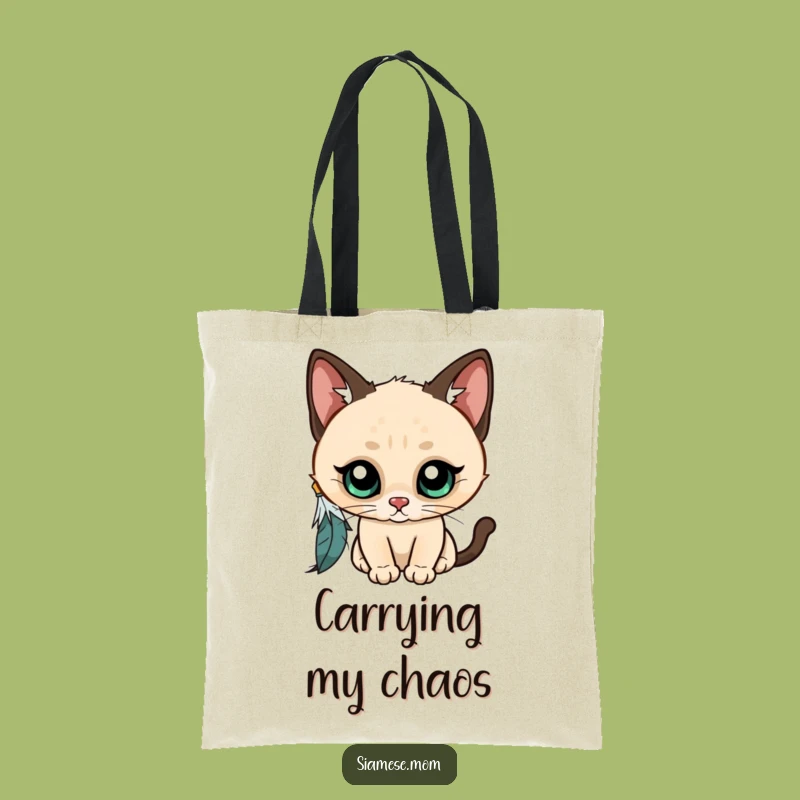 Funny Kawaii Siamese Cat Tote Bag: Carry Your Curiosity, Chic Funny Gift!