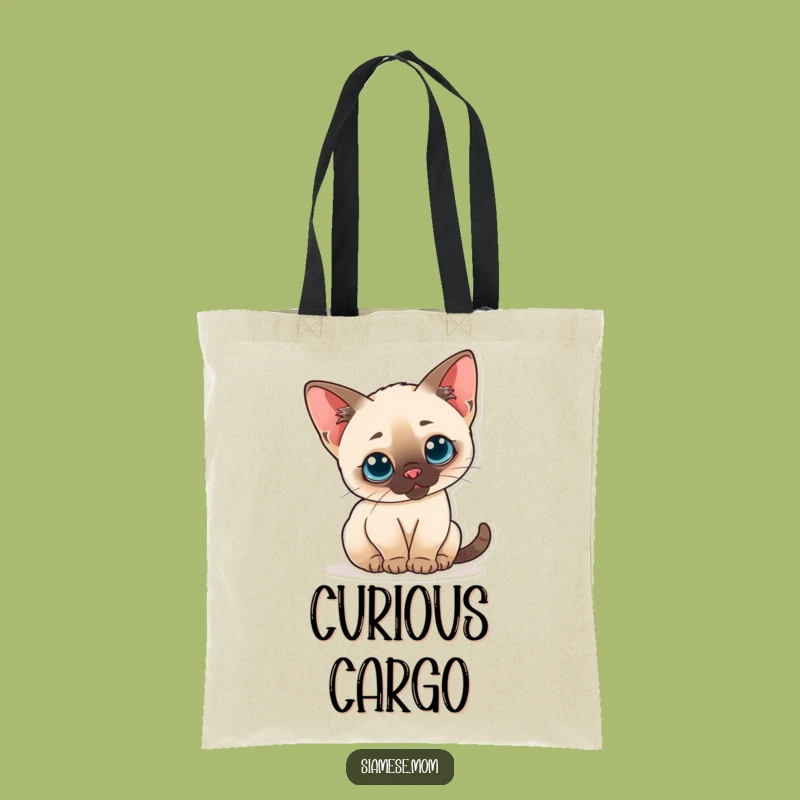Funny Kawaii Siamese Cat Tote Bag - Cute & Practical for Essentials