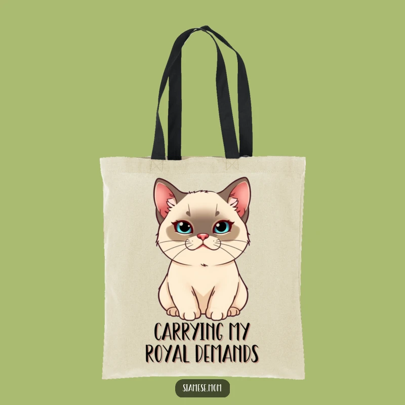 Funny Regal Siamese Cat Tote Bag: Pampered Pouch, Great Funny Gift