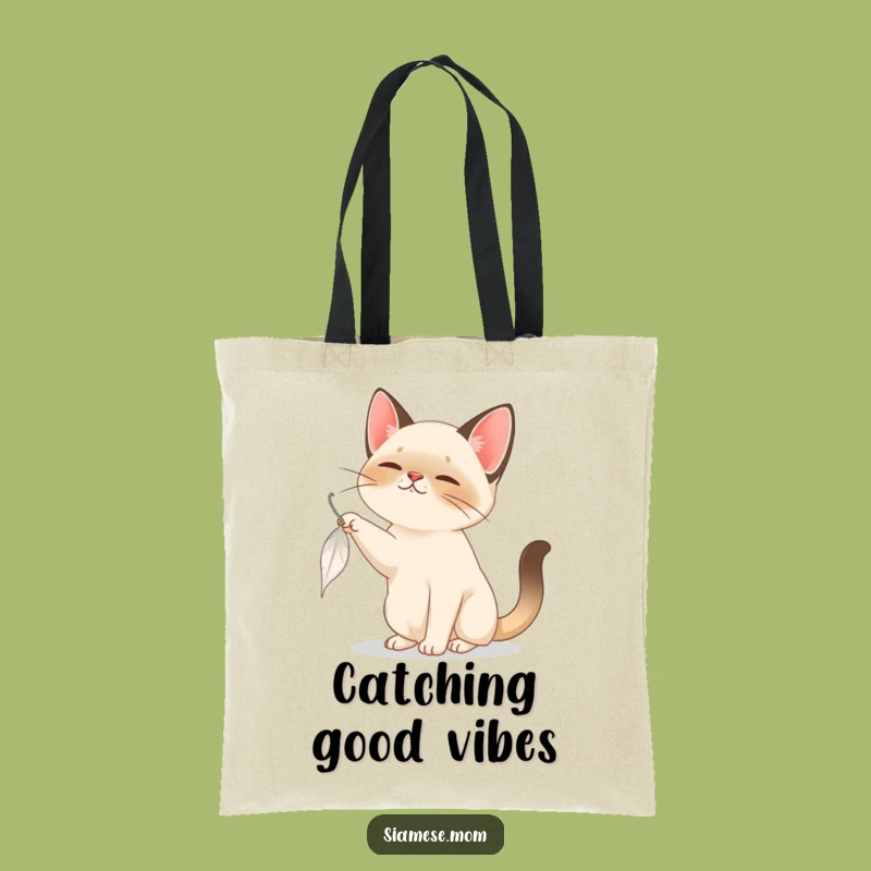 Funny Siamese Cat Feather Tote Bag - Carry Your Playfulness