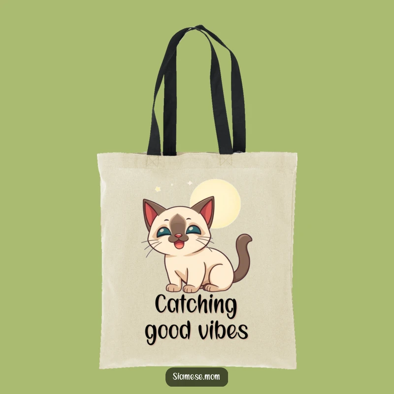 Funny Siamese Cat Moonbeam Tote Bag: Carry Your Dreams & Cat Love