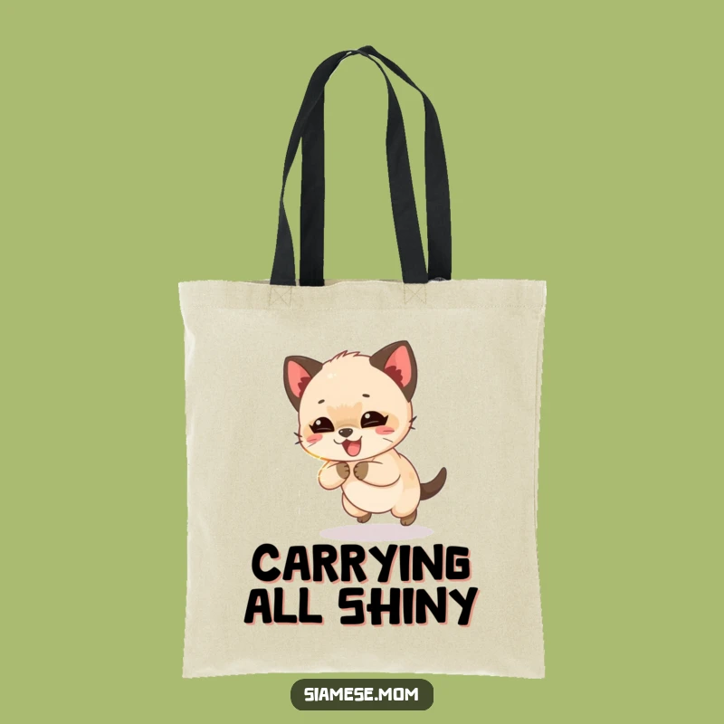 Funny Siamese Cub Tote Bag: Giggling Kitten Light Chaser Bag
