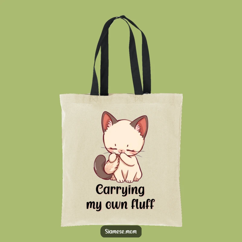 Funny Siamese Kitten Tote Bag - Fluffy Tail Grooming Aid, Practical Gift!