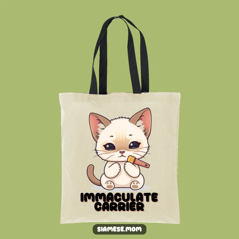 Funny Kawaii Siamese Cat Tote Bag: Grooming Essentials Carrier - Eco Gift