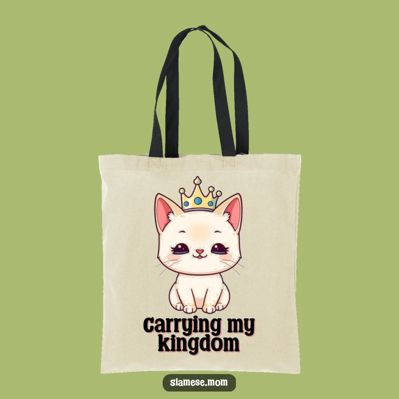 Kawaii Siamese Cat Tote Bag - Royal Style, Cute and Funny Bag for the Queen